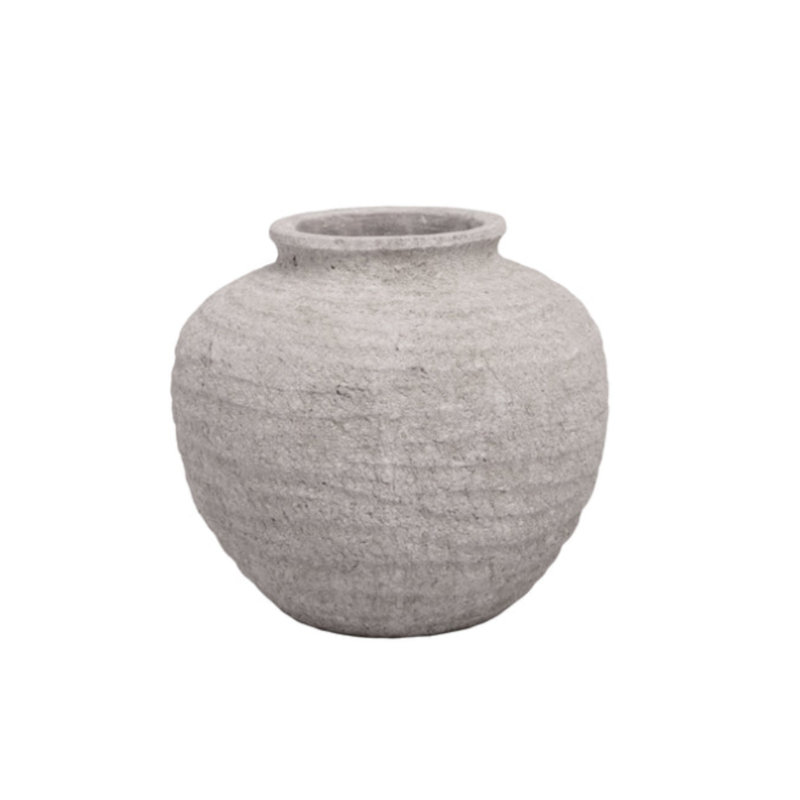 Terracotta Pot Grey, 13" H x 14.25" W x 14.25" D, Gray