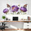Purple Peony Flowers With Butterflies And Bee Canvas Wrapped Wall Art Oil Painting Print Set Of 3
