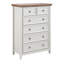 Commode beige 6 pour le salon - Organisateur spacieux avec poignées en métal et comptoir à 6 tiroirs à motifs surélevés