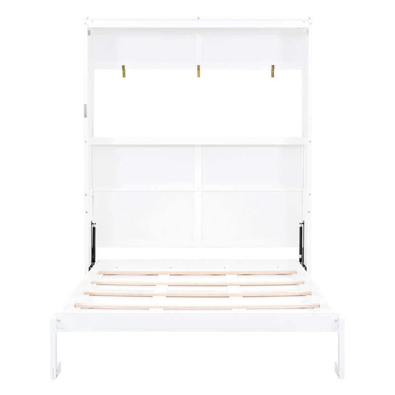 Grand lit escamotable mural avec tablettes