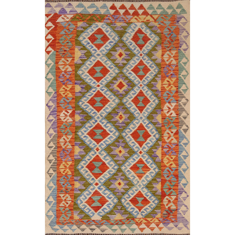 Multolor Kilim Oriental Accent Rug 4x6