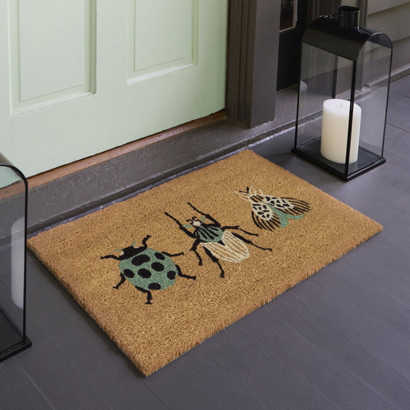 Beetle and Bugs Blue Animal Doormat