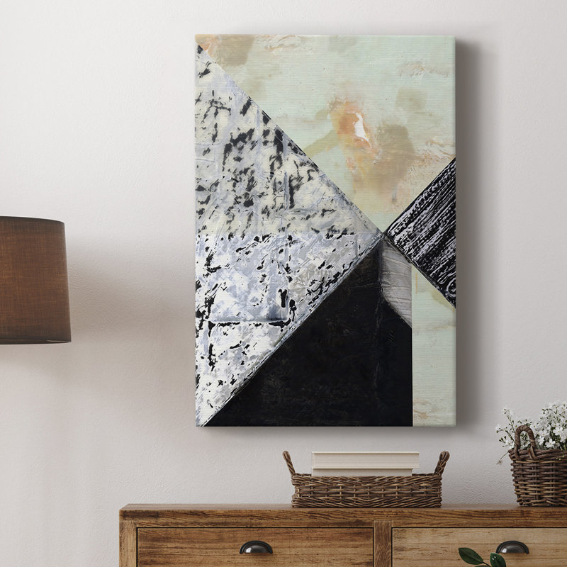 Tiles & Texture Abstract Angles I -Custom Wrapped Gallery Cavas, 12" H x 8" W