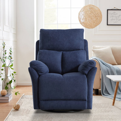 Hawn 33.5'' Wide Modern and Super Soft Swivel and Rocker Manual Recliner Chair