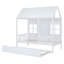 Lit simple en bois avec lit gigogne simple, lit de jour en bois blanc pour chambre à coucher ou chambre d'amis-133830610