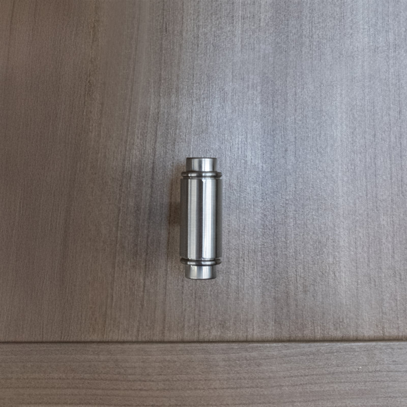 Cylinder 1 5/8" Length Bar Knob, Satin Nickel, 1.63" H x 0.59" W x 1.44" D