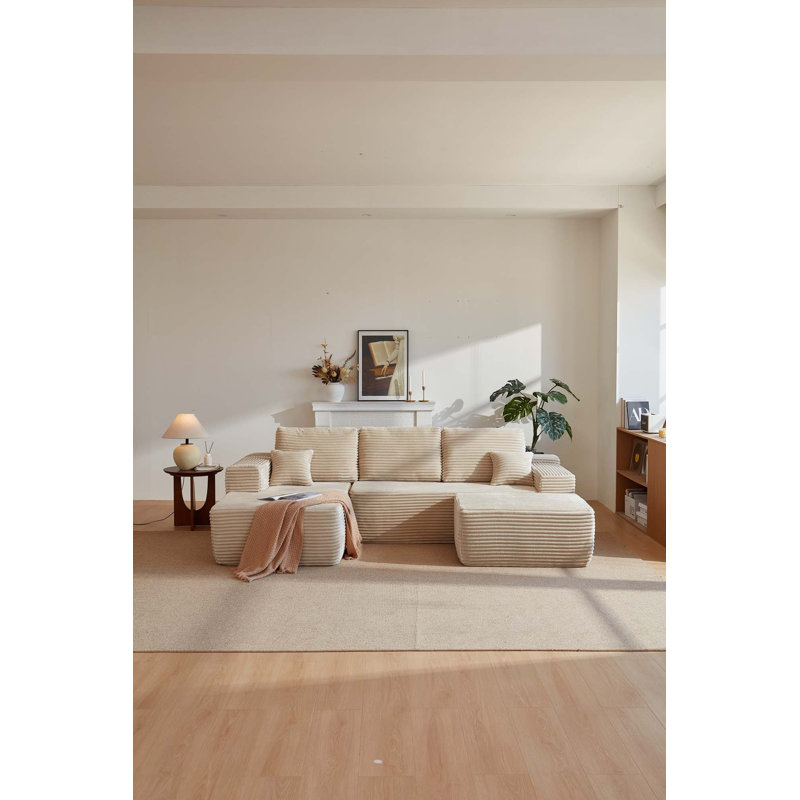 Canapé modulaire Cloud avec méridienne en U, aucun assemblage requis