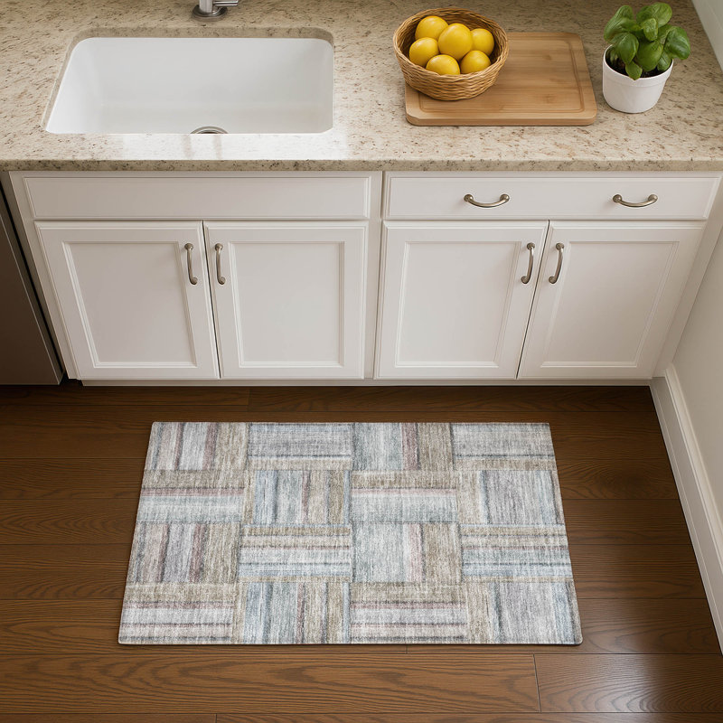 Premium Machine Washable Mayfield AMF2285 Geometric Rug, 1'8" x 2'6", Taupe