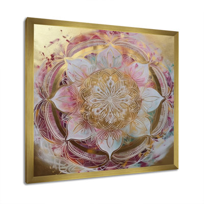 Mandala doré rose II sur toile