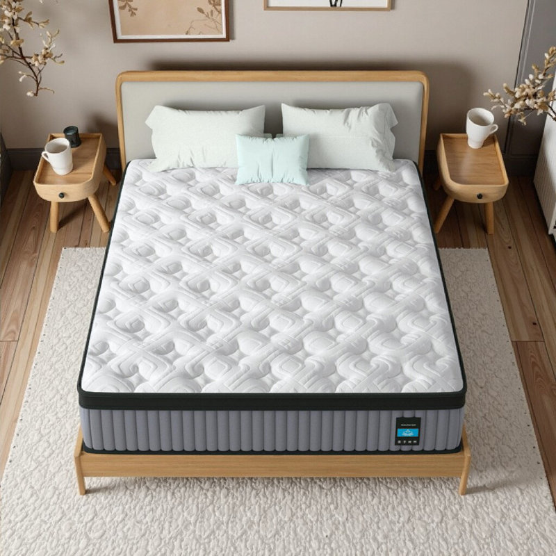14 Inch King Hybrid Cooling Mattress - Memory Foam & Pocket Springs - Pressure Relief, Back Support & Motion Isolation