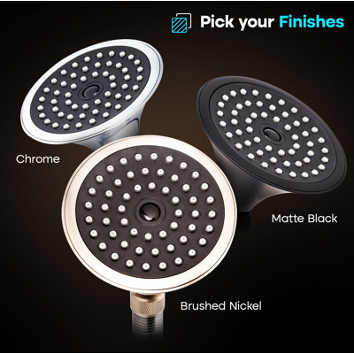 Single Function Adjustable Showerhead Brushed Nickel Luxury Design Spa Showerhead, 4.4" Face