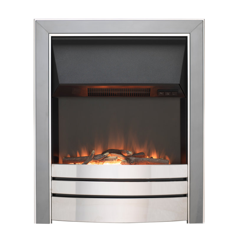 Ida Belfry Heating 49cm W Electric Inset Fire, Chrome/Black Nickel Overlay
