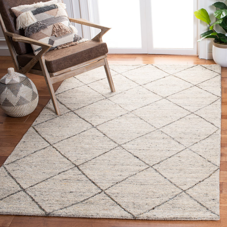 Moniz Hand Tufted Wool Geometric Rug