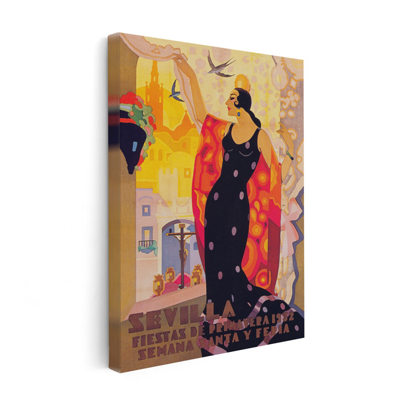 Séville, Fiestas Primavera, Sans cadre, Canevas, H 12 po x l 16 po