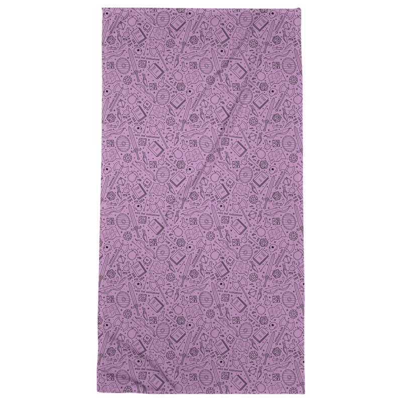 Serviette de bain classique, Rose/noir