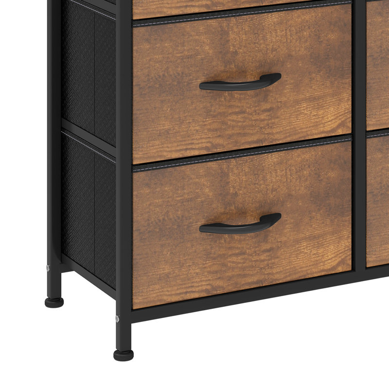 8 Drawer Double Dresser, Brown
