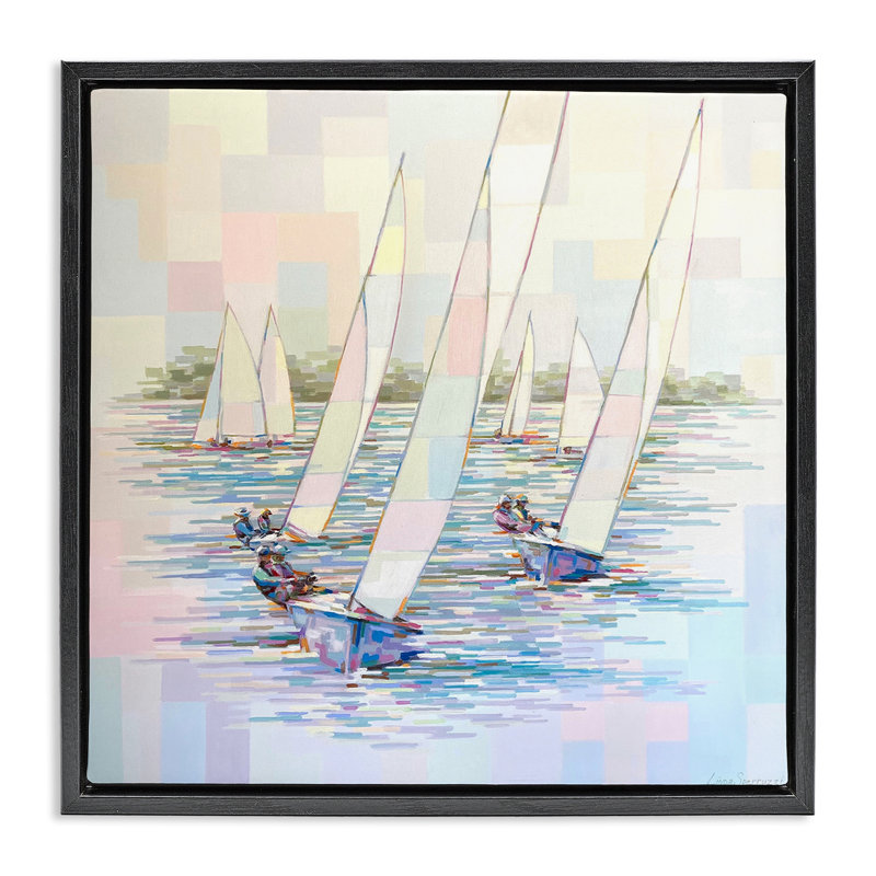 Art mural sur toile Stay the Course, H 18 po x l 18 po, Cadre flottant noir de jais