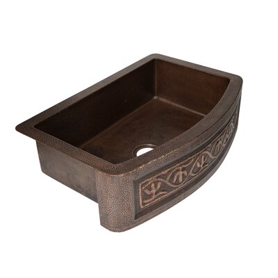 Ambiente Mexican Copper Crafts Sink 33x22"" Rectangular Kitchen Sinks - Apron Sink - Farmhouse Sink - Single Bowl Bronze Farmhouse Sink - Undermount Ki -  CS-KIT-FAH-SGL-RDA-CAC-SD