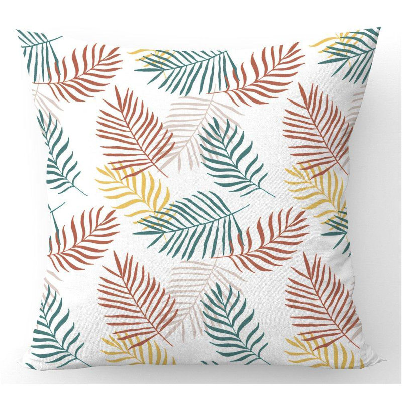 Chatelet Palm Branches In Natural Colours Floral Square Throw Cushion