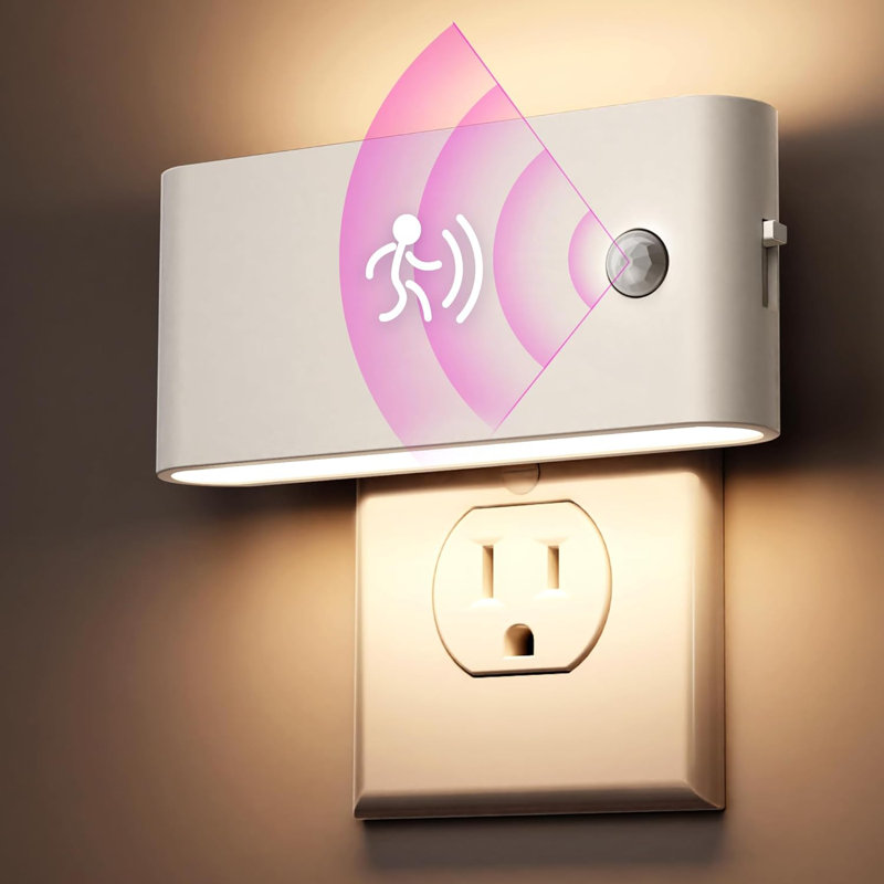 3000K Motion Sensor LED Night Light Plug Into Wall, Dimmable Nightlights Dusk To Dawn, White