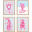 «Pink Mirror Drink Tiger Collages Shapes» - Ensemble de 4 reproductions de cadres photo simples-97782258-97782259