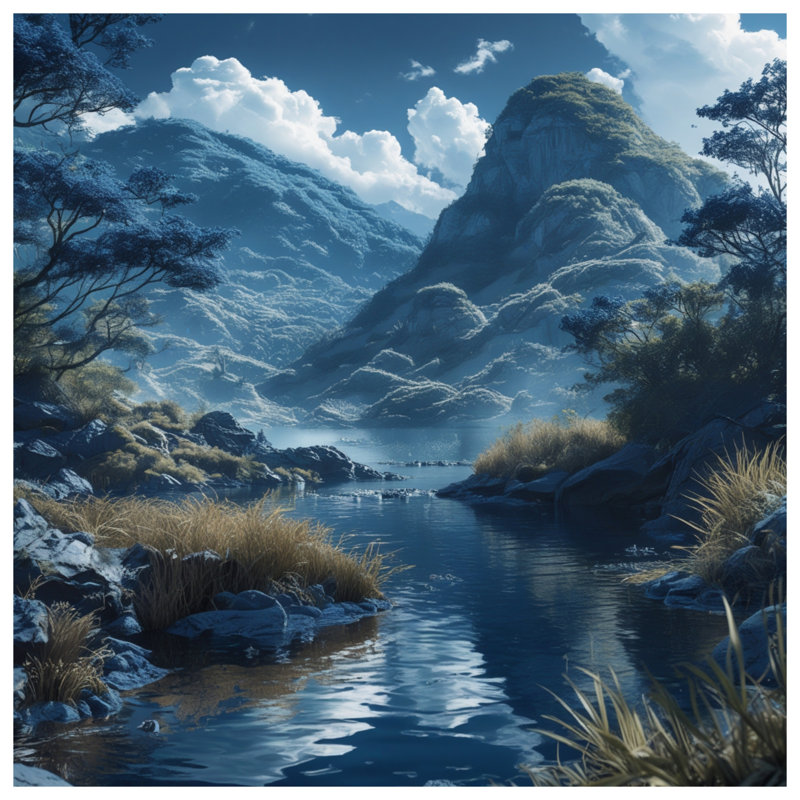 Housses de couette Mountain River Scene, Lit simple