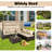 6 Pieces Patio Furniture Set Daybed with Retractable Canopy and Adjustable Backrest-1560247837