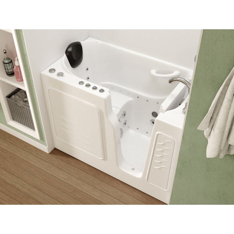 Therapeutic Tubs 29 in. x 52 in. Right Drain Quick Fill Walk-In Whirlpool and Air Tub with Powered Fast Drain in White, White
