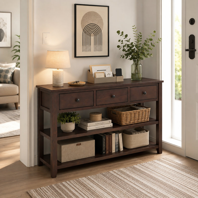 Console Cabras, Bois espresso, Bois espresso, H 30 po x l 50 po x P 16 po