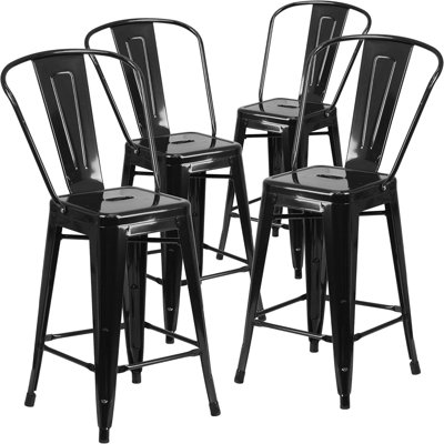 Anastassios Industrial Style Stool Chair- Modern Metal Galvanised Steel