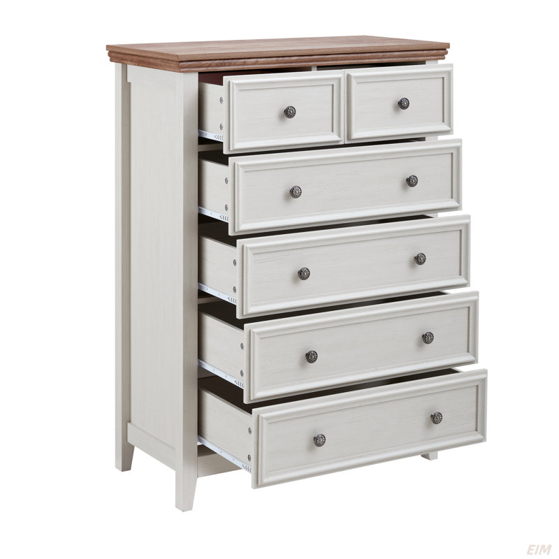 Rajene Faux Wood 6-Drawer Dresser, Beige Duplicate