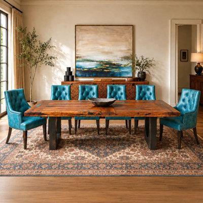 with Iron Base Dining Table