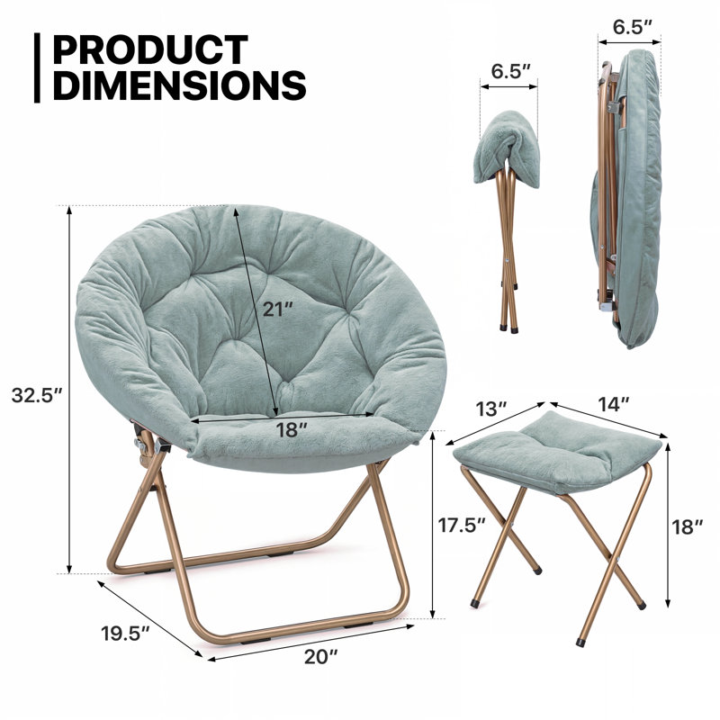 Chaises confortables avec repose-pieds et repose-pieds Papasan, Sarcelle