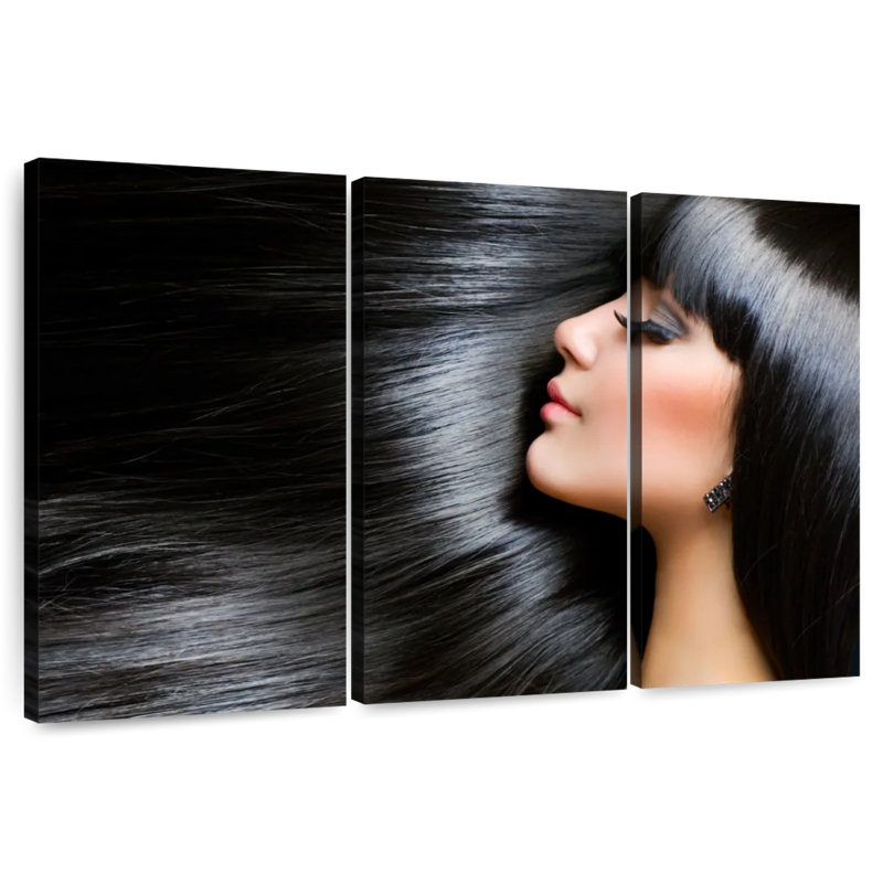 Shuttleworth Straight Black Hair, 20" H x 33" W