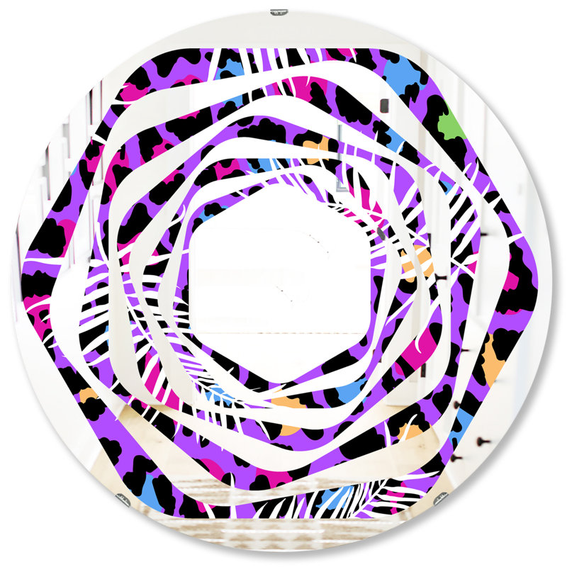 Miroir mural Whirl Leopard, 31,5 po x 31,5 po
