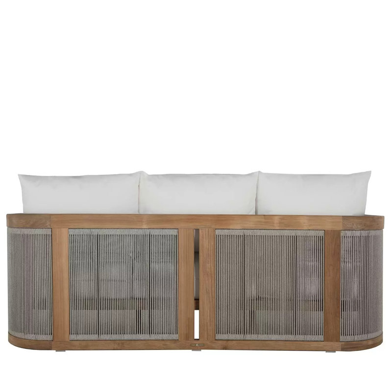 Avalon Teak Rope Outdoor Sofa - Natural, Verona Fossil, No