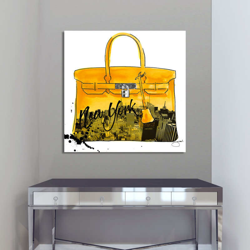 « yellow new york », impression, H 28 po x l 28 po x P 1,5 po, Toile tendue