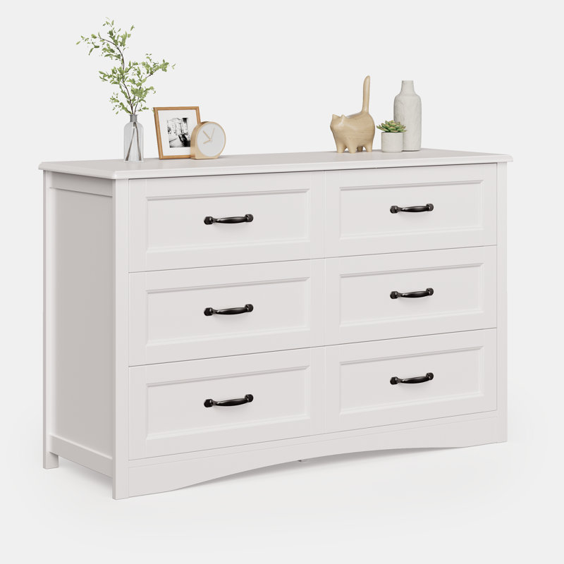 Commode double à 6 tiroirs Masad, Blanc