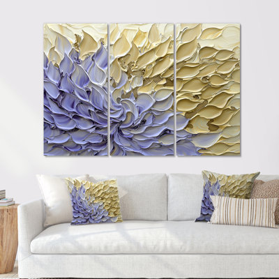 «Purple Pathway of Flower Petals I - Abstract Botanicals», ensemble de reproduction d'art mural