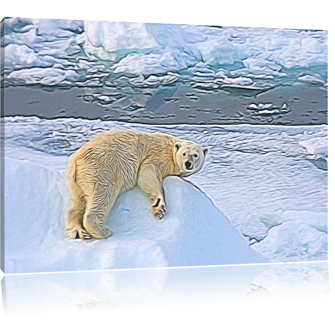 Leinwandbild Eisbär auf Eisberg