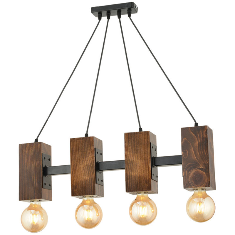 Bengt 4 - Light Walnut/Black Kitchen Island Pendant