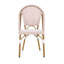 Chaises d'extérieur en polyuréthane et aluminium pour l'extérieur, ensemble de 2, rouge et blanc rouillé, finition à imprimé bambou