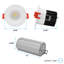 Projecteur encastré 2 pouces DEL avec garniture interchangeable LUXRITE, J-Box, 8 W, 600LM, 5CCT, faisceau 60 °, à intensité variable, Twist N’ Lock, CRI 90, blanc, paquet de 4-121388172