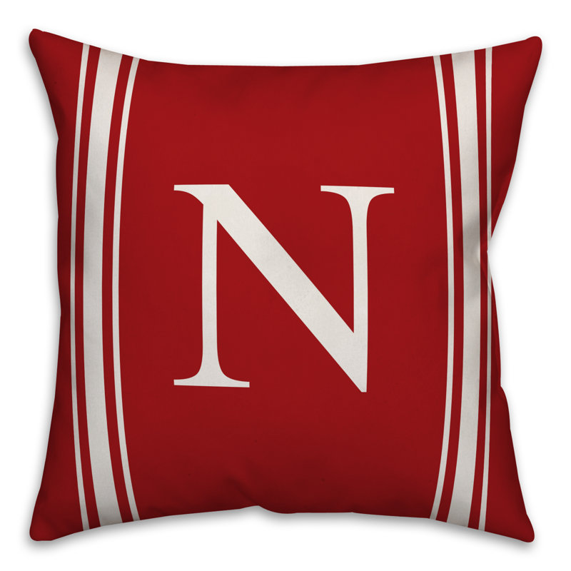 Striped Throw Pillow, N, Red