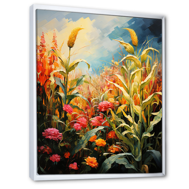 Bloomimg Farmer Fields sur impression sur toile, Cadre flottant blanc, H 32 po x l 24 po x P 1 po