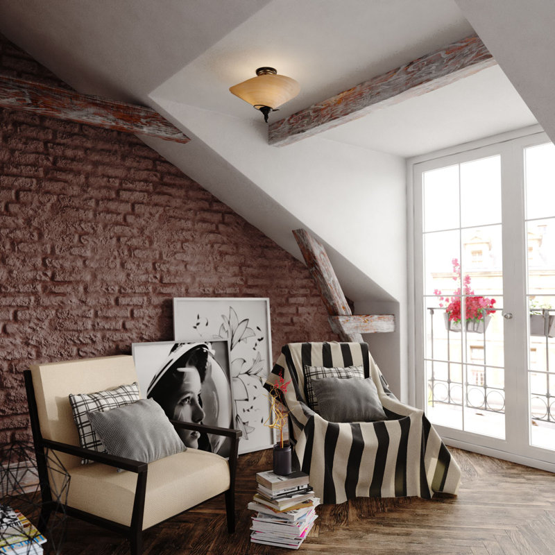 Brott Glass Semi Flush Mount