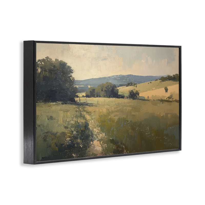 Vaste campagne, estampe numérique par Lazar Studio, Giclée encadrée noir minuit, H 20 po x l 30 po