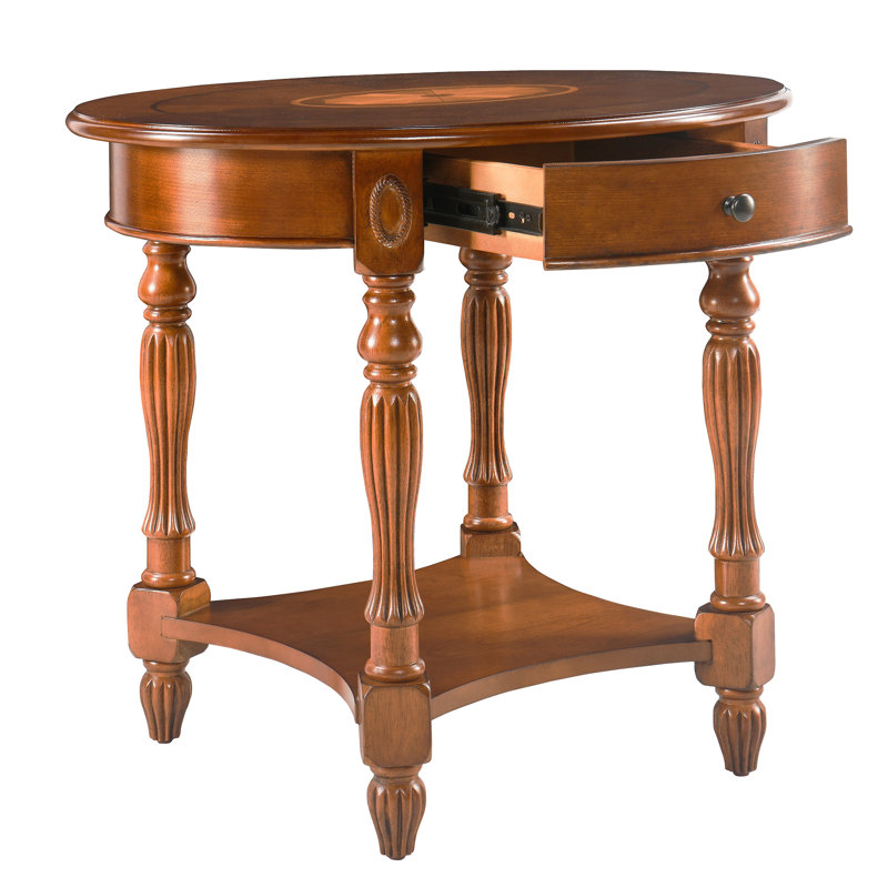 Hughley Oval 24'' Tall Solid Wood, Mahogany, Mahogany