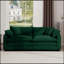 Canapé de salon moderne en tissu avec 4 coussins rembourrés et profond, velours côtelé vert-987429003