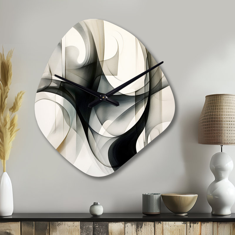 Horloge Reando, neutre, neutre, forme géométrique, horloge murale moderne, Petit